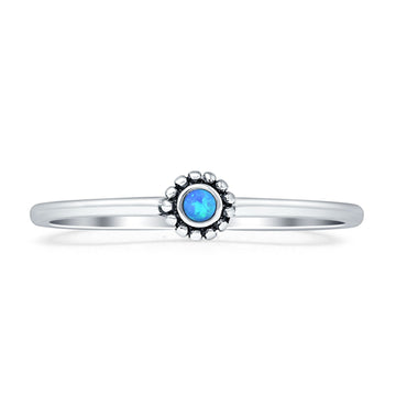 Round Opal Beaded Ring